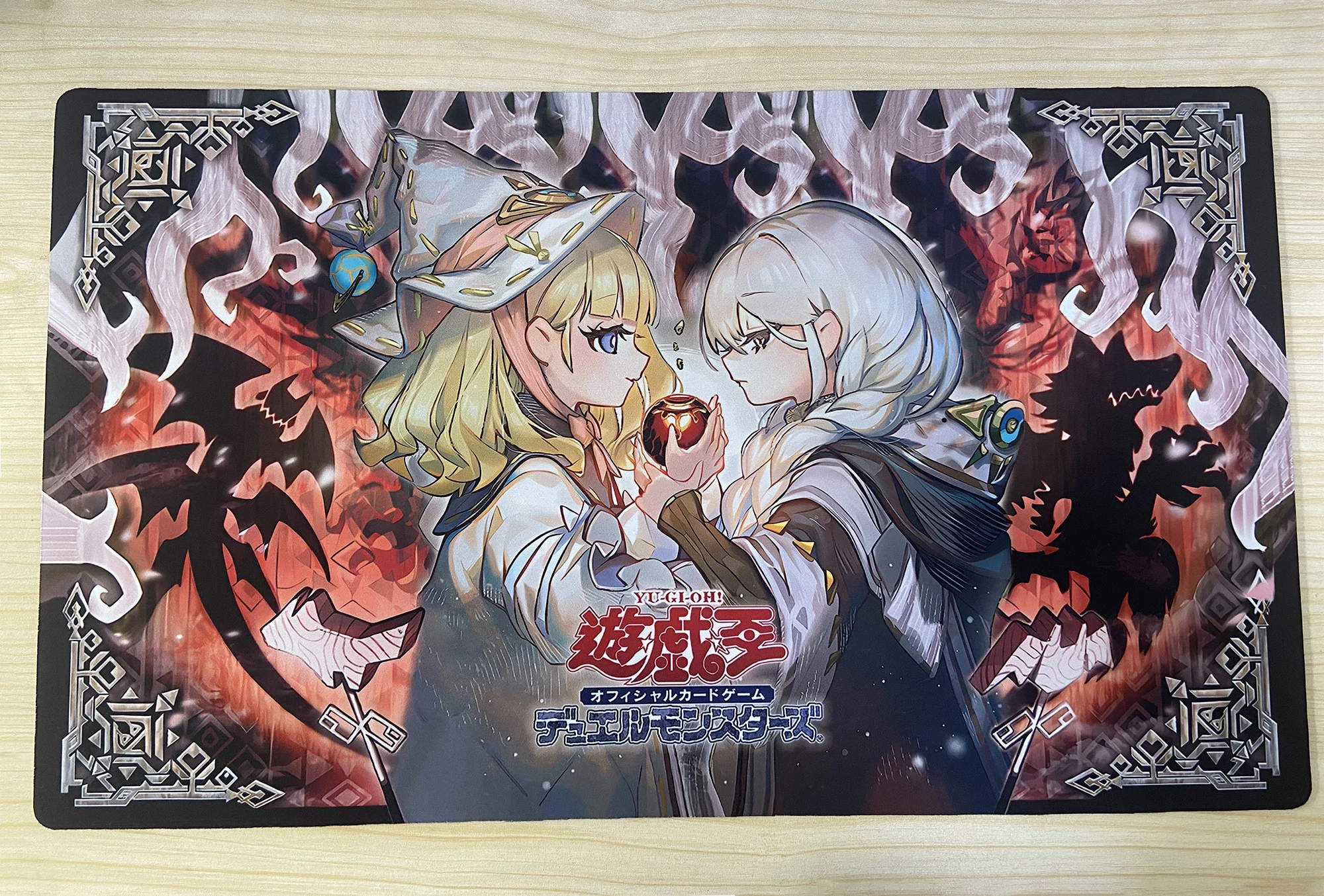 YuGiOh Whispers of The Sinful Spoils TCG Mat Risette Asteria of The White Woods Playmat CCG Trading Card Game Pad Mousepad & Bag