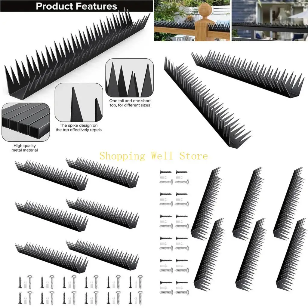 

KX4B 6Pieces Security Wall Spikes Antibird Spikes For Deterring Intruders Effectively