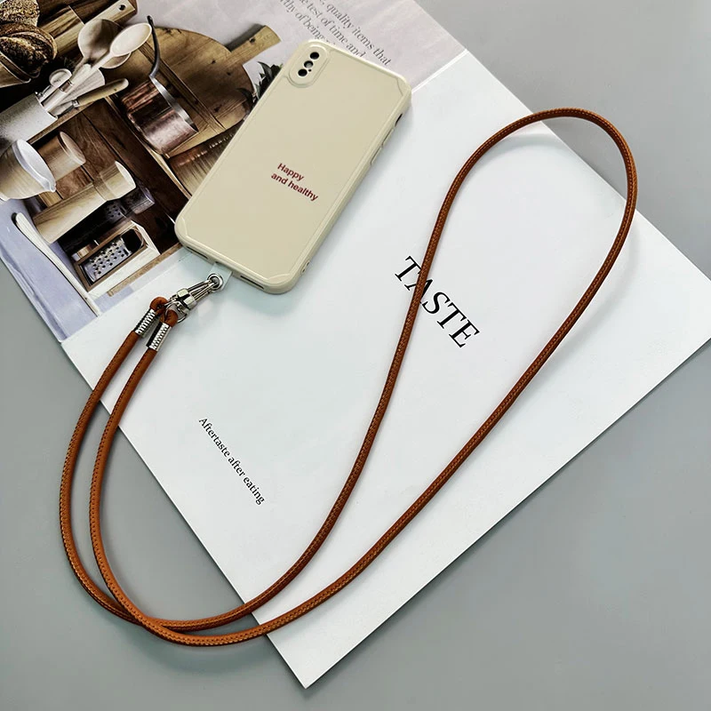 INS Leather Phone Strap Crossbody Lanyard Backpack Lanyards Long Mobile Phone Rope Pendant For iPhone Samsung Camera Strap Chain