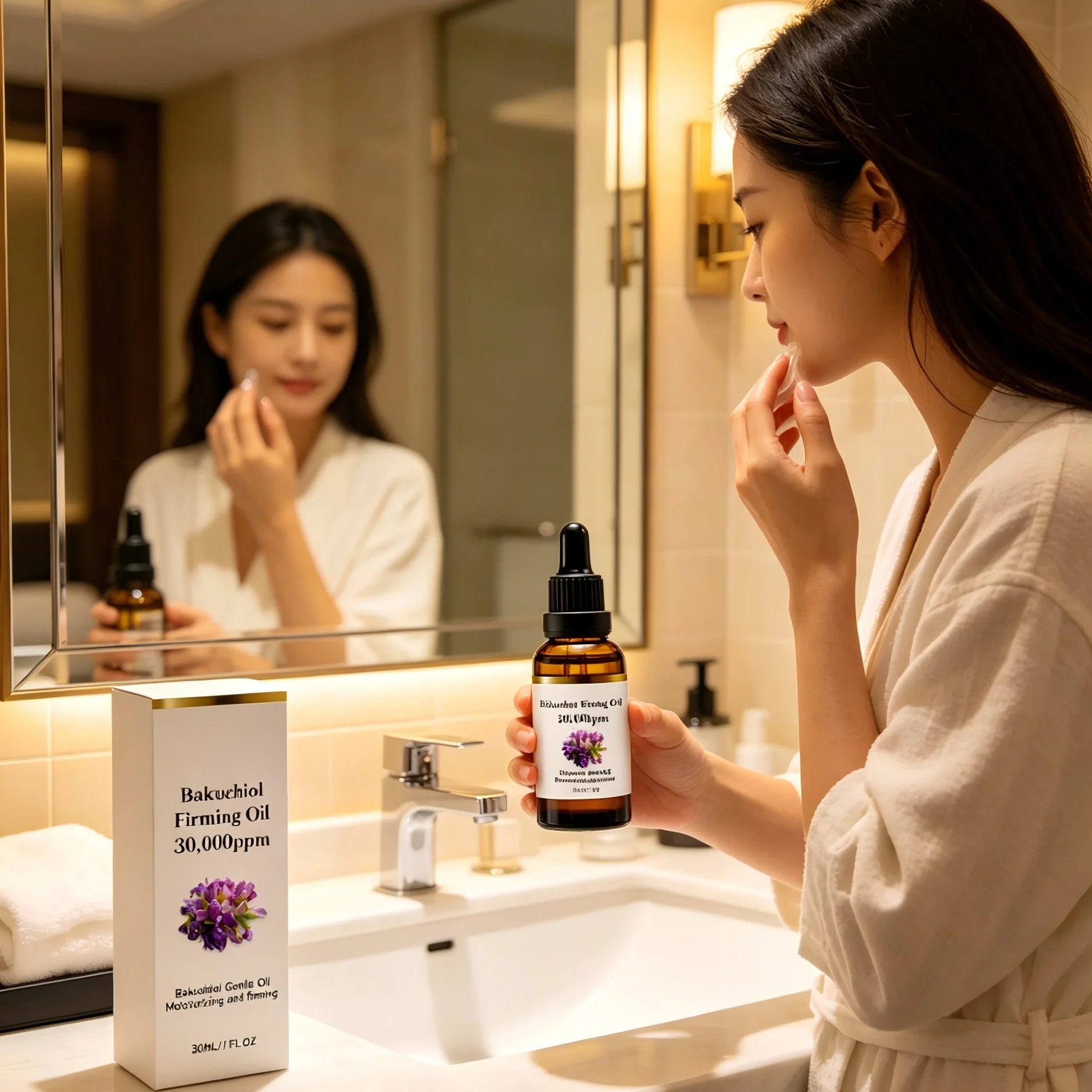 Bakuchiol Oil Organic Natural Cold Pressed Anti-Aging Firm Skin Tightening Improve Texture Non-greasy Deep Hydration Face Oil