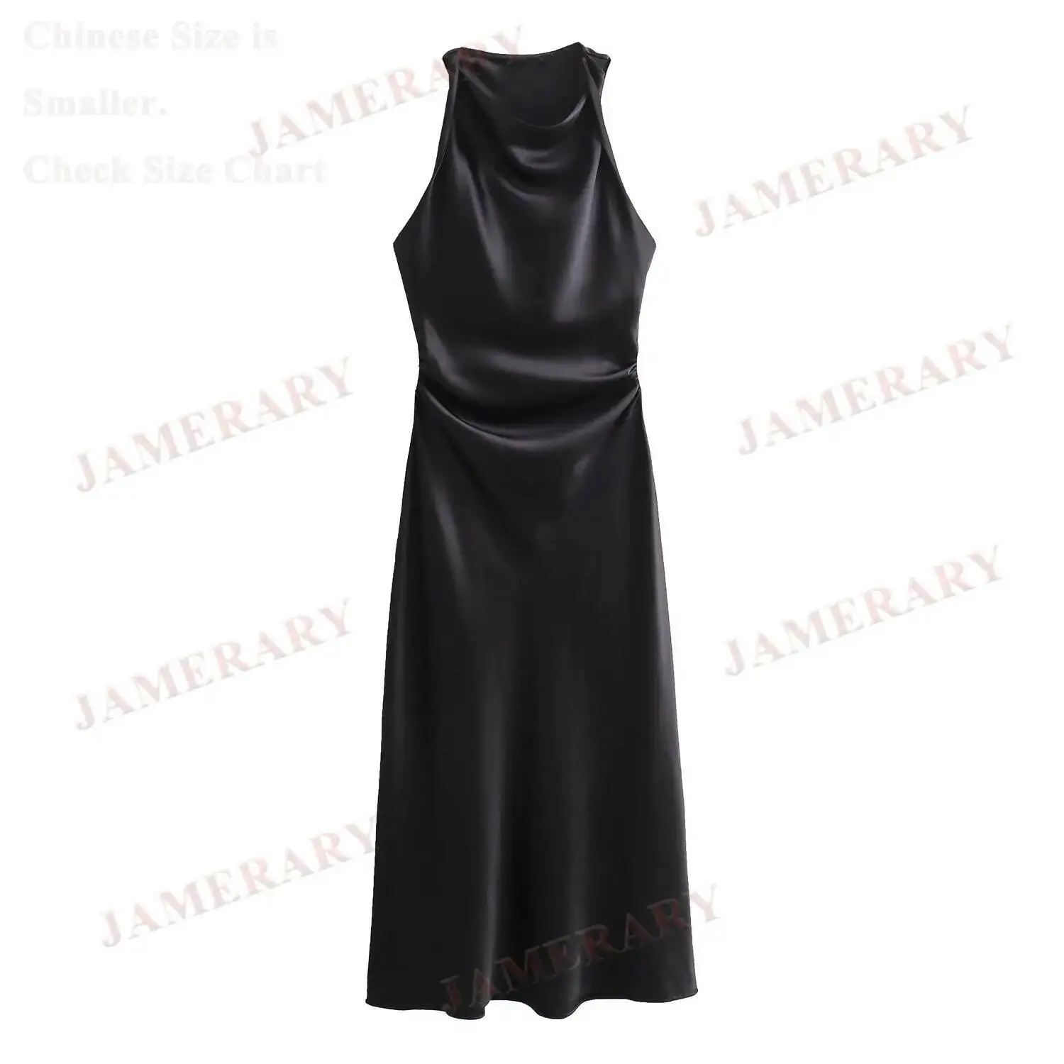 Sommer Herbst Ärmellose Satin Lange Kleider Frauen Weste Schlank Mantel Midi Kleid Party Solide Candy Farbe Vestidos