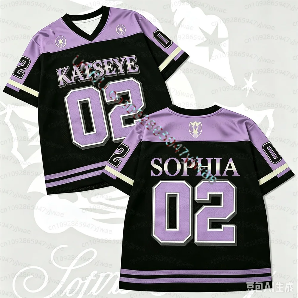 2026 KATSEYE Konzert Unisex Jersey Locker Sitzende Modische Yoonchae Lara&Sophia Daniela Fans T-Shirts Sommer Herren Damen Strand T-Shirts – Detail 9