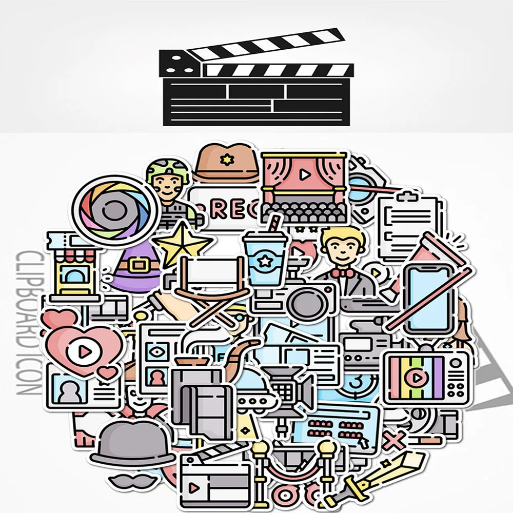 Movie Film Theme Stickers Waterproof Vinyl Decals For Laptop Water Bottle Phone Case DIY Decor