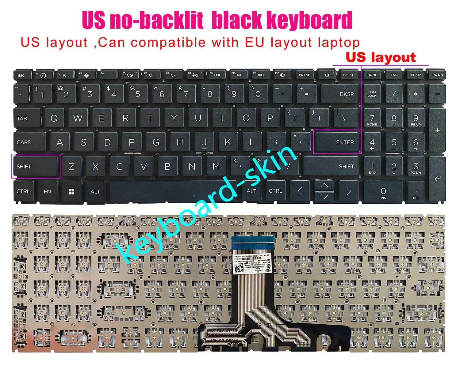 New black US No-backlit Keyboard for HP 15-FC 15-FD 15t-fc 15t-fd TPN-Q287 TPN-Q286 15-fd0xxxx 15-fc0613ds 15-fd0081wm laptop