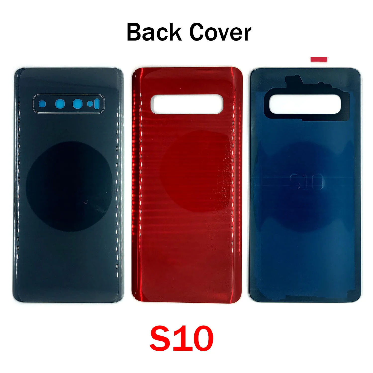 Стеклянный материал для Samsung Galaxy S10 G973F, задняя батарейная стеклянная крышка, задняя панель, дверной корпус, чехол с клейкими запасными частями