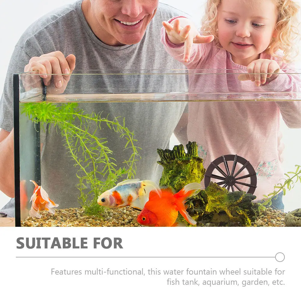 2Pcs Feng Shui Water Wheel Lightweight Micro Landscape Decor Aquarium Fountain Wheel Easy DIY Fish Tank Water Circulation
