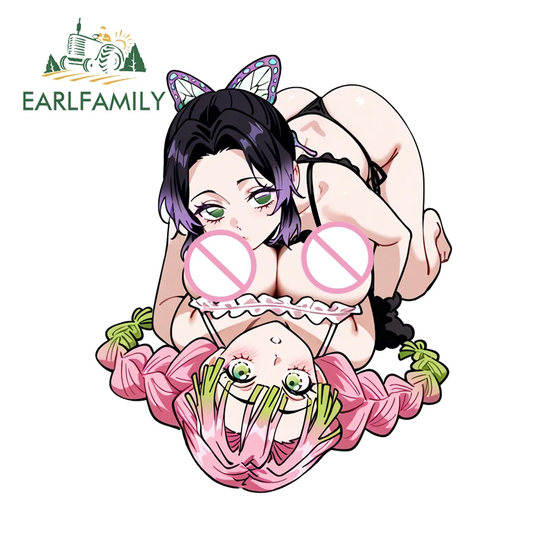 ملصق سيارة EARLFAMILY Waifu Kanroji Mitsuri NSFW من الصدر إلى الصدر مقاوم للطقس ملصق مضيف Waifu من الفينيل لتغليف السيارة RV ديكور