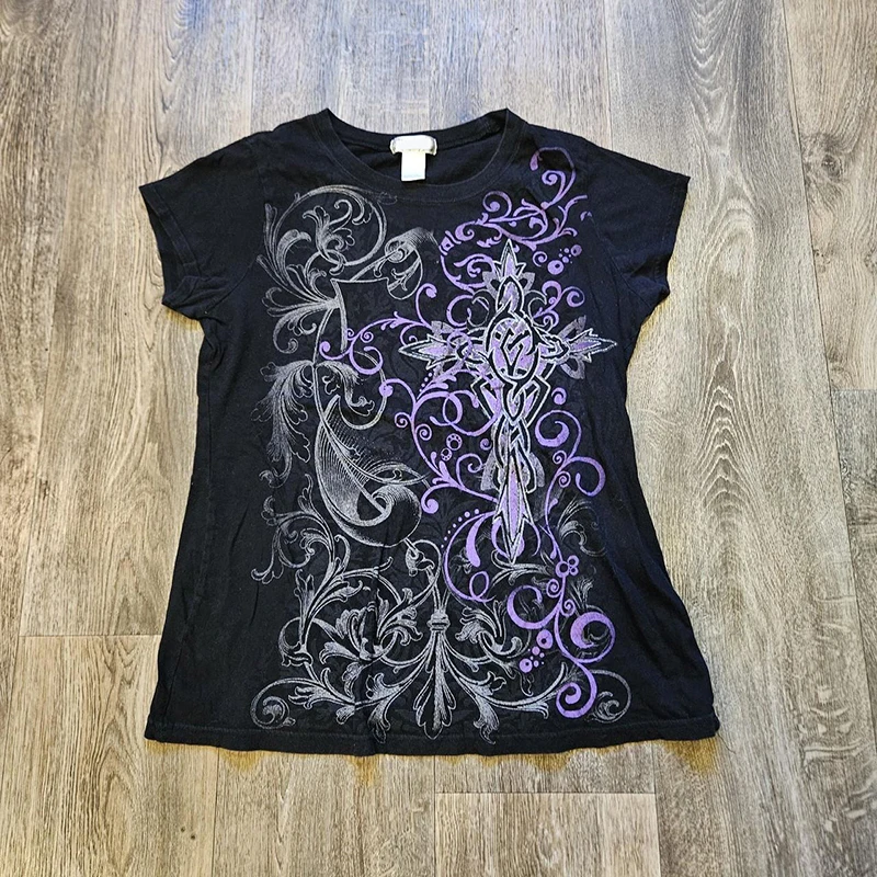 Y2k Kitty jaren \'90 kleding Vintage Kpop Goth Emo esthetische kleding T-shirt Baby Tees Y2k Tops Crop Top vrouwen gotische Grunge kleding
