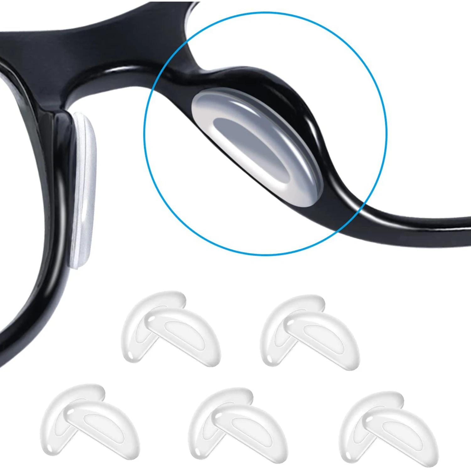 10 Pairs/Packs Adhesive Nose Pad, Eyeglass Nose Pads Stick On Silicone Anti-Slip for Sunglasses Thin Nose Pads Eyeglasses image 6