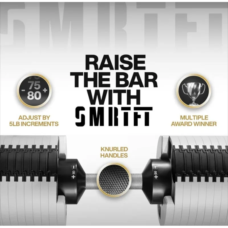 SMRTFT Dumbbells | The Original All-in-One NUOBELL Adjustable Dumbbell Set | Feel Real Like Traditional Dum