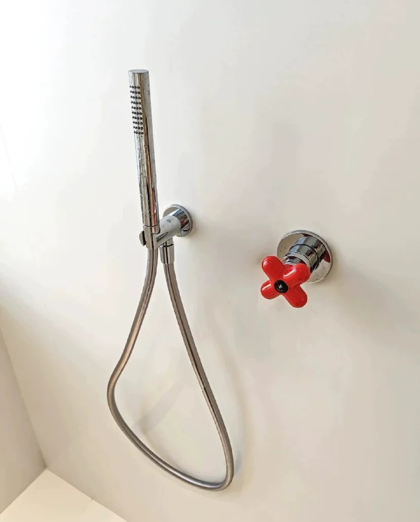 Cute Faucet for Bathroom Sink Wall Mouned Brass Basin Water Mixer Flower Series Tap & Shower, Red, Chrome