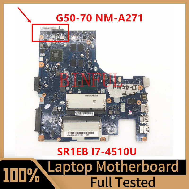 

ACLU1/ACLU2 NM-A271 Mainboard For Lenovo G50-70 Z50-70 Laptop Motherboard With SR1EB I7-4510U CPU 100% Fully Tested Working Well