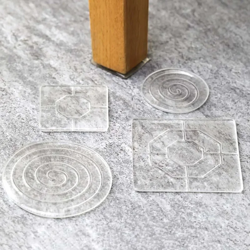 Silicone Anti-moving Table Foot Mat Bed Foot Anti-slip Fixator Bed Leg Table Corner Table Sofa Transparent Furniture Gasket