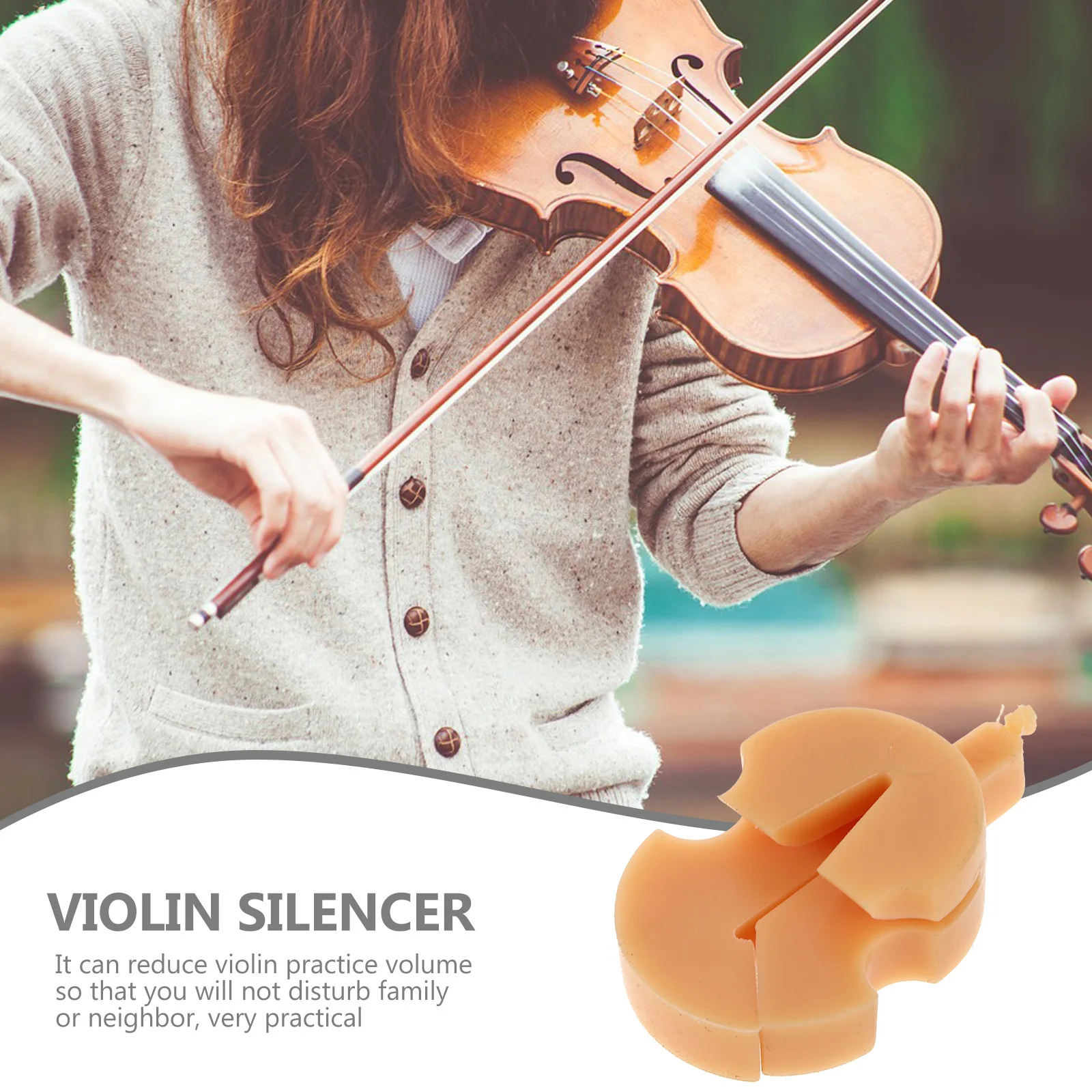 Tourte Style Rubber Violin Mute for All Violins Small Violas Quiet Practice Rubber Practice Mute for Violin Accessories