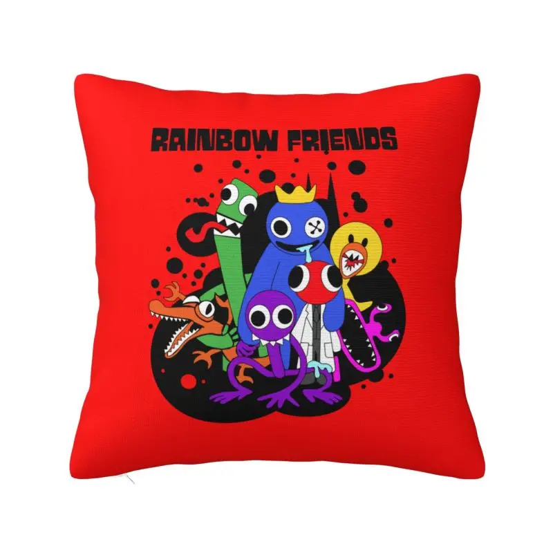 Custom Modern Cute Rainbows Friend Play Gamer Cushion Cover Soft Pillow Case