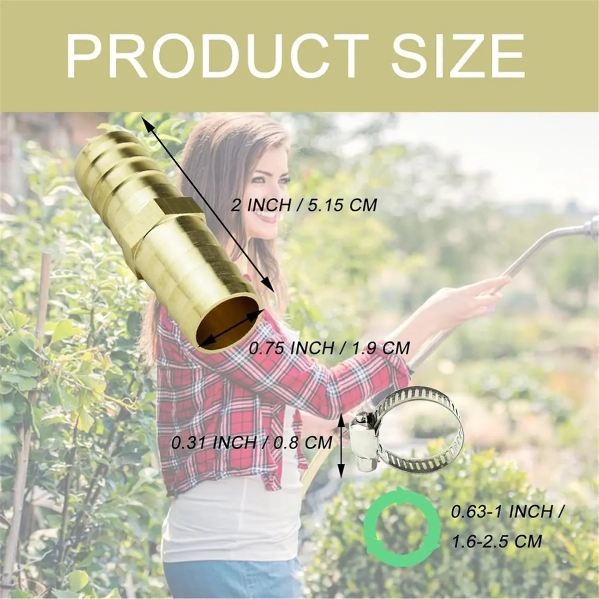 Winter Essential 2 Pack Brass Garden Hose Connector Repair Mender Kit with Stainless Clamp, Fits 3/4