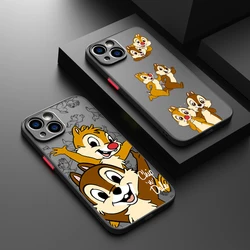 Disney Chip 'n' Dale Cartoon Frosted Translucent Phone Case Cover For Apple iPhone 15 14 13 12 Mini 11 Pro XS MAX XR X 8 7 Plus