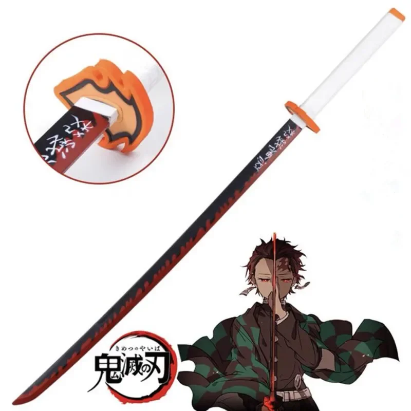 104cm Demon Slayer Sword Weapon Rengoku Kyoujurou Cosplay Sword 1:1 Anime Ninja Knife PU toy