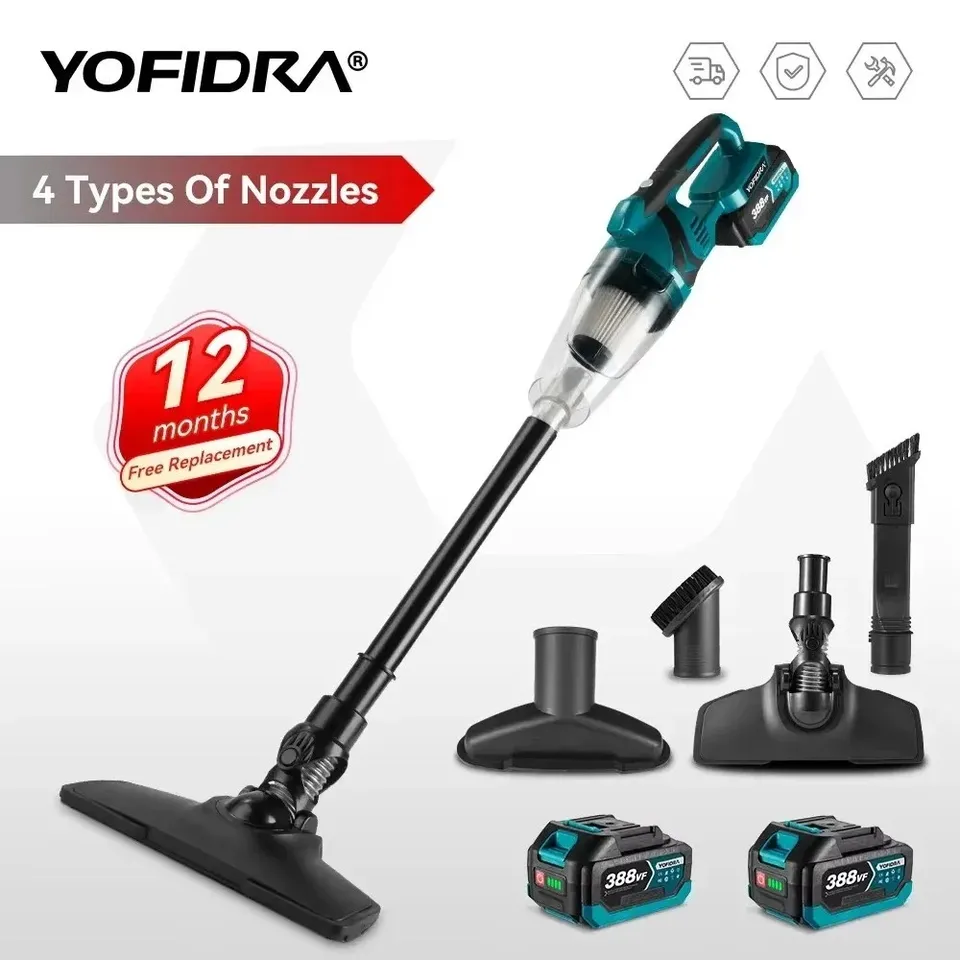 YOFIDRA 1500Wコードレスハンディ電動掃除機、充電式クリーニング