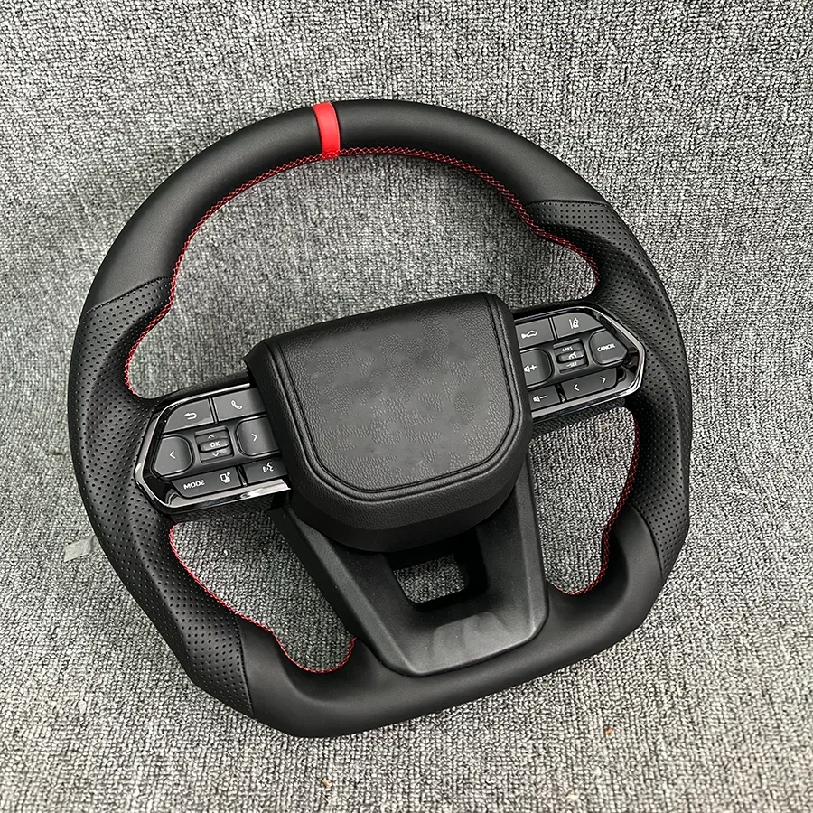 

Для t/19ta Corolla Land Cruiser LC79 LC76 LC70 LC300 2008-2021GR стиль полностью кожаный руль с черными кнопками