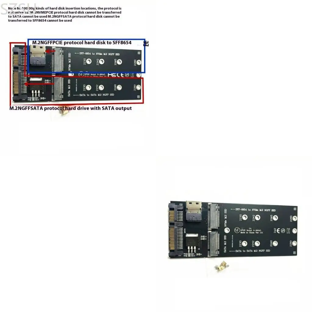 

SZSU Nvme M.2 Adapter To SFF-8654 Data Transfer Storage Expansion Heat Dissipation