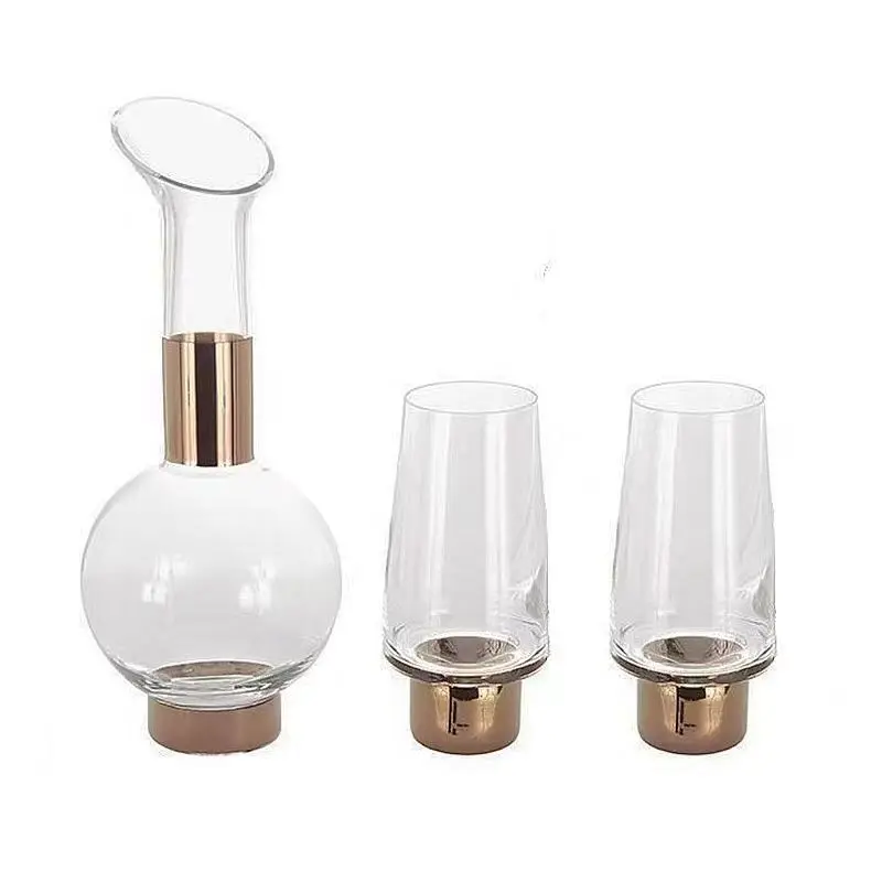 

Creative wine jug cold kettle, smoke gray crystal glass, decanter wine glass high foot cold bubble
