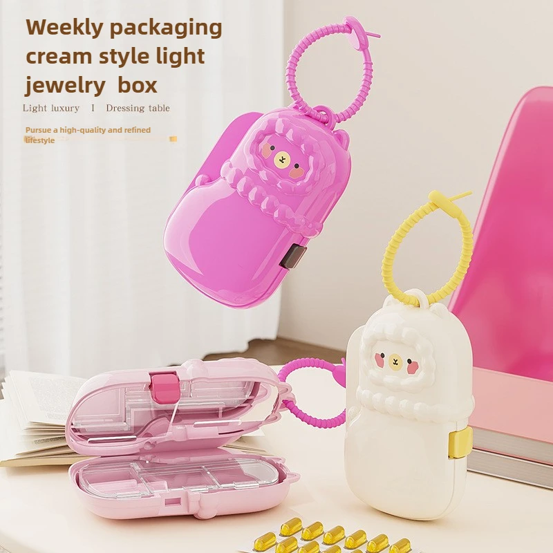 Mini Portable Jewelry Box Packing Box Portable Earrings Jewelry Box Cartoon Storage Box