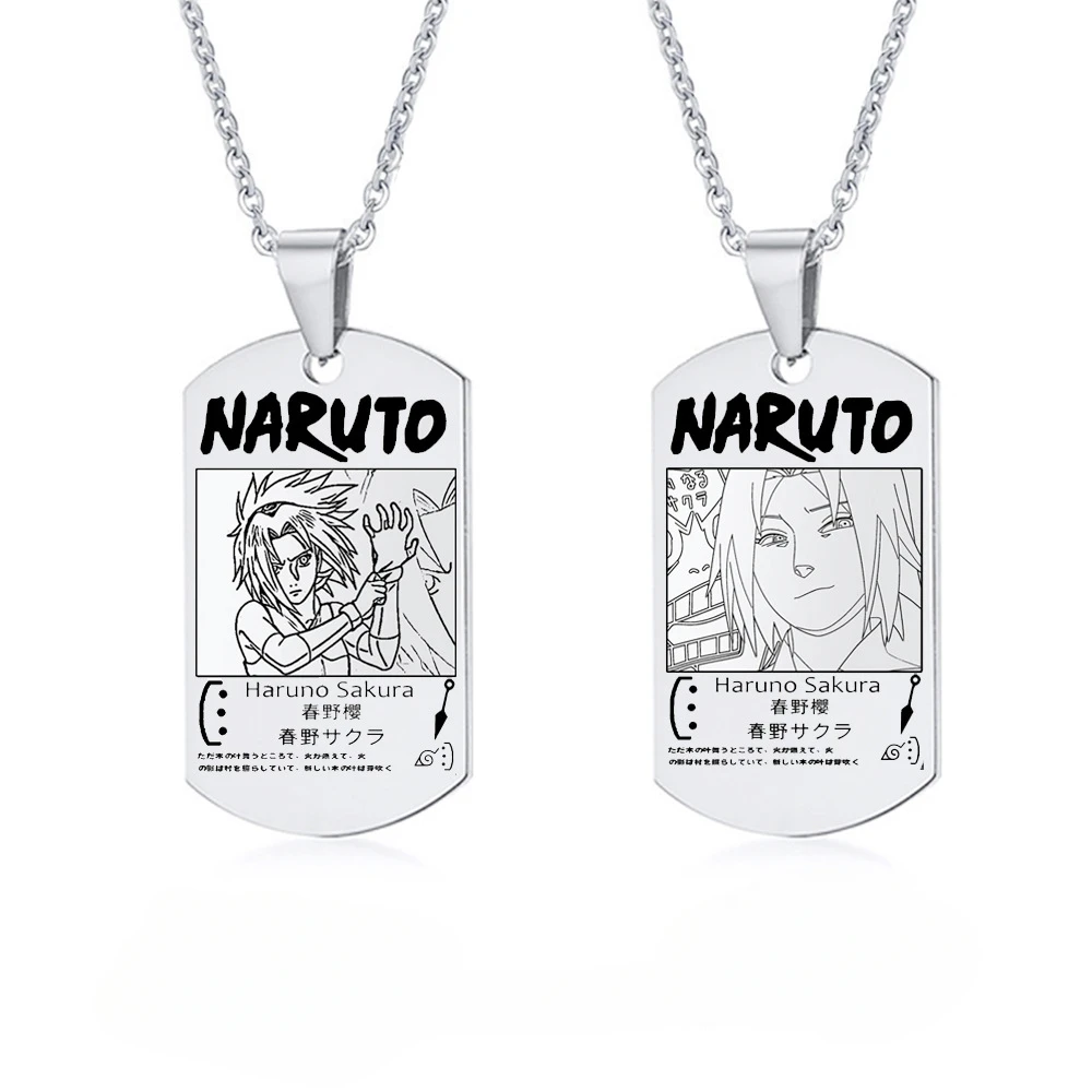 Naruto Necklace Uchiha Itachi Kakashi Cosplay Accessories Anime Action Figures Decorate Metal Toys Children Christmas Gifts