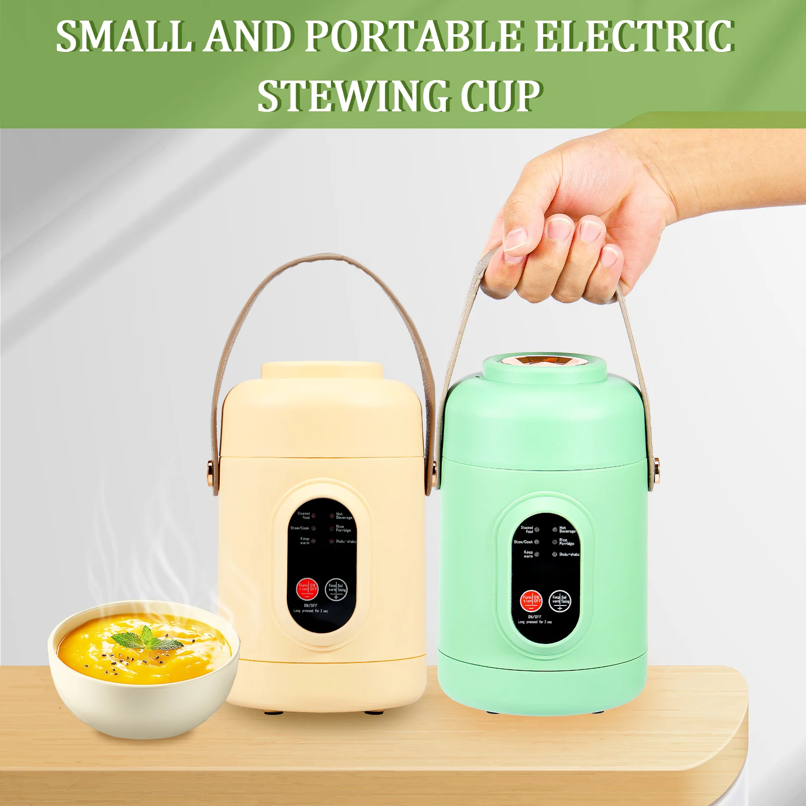 Non-Stick Mini Hot Water Heater with Temperature Control Multi-Function Small Electric Kettle Safe Personal Health Stew Pot for