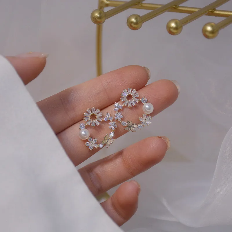 Frühling neue süße Gänseblümchen Blume Ohr stecker für Frauen süße Muschel Emaille versilbert Ohrringe koreanischen Temperament Schmuck – Detail 34