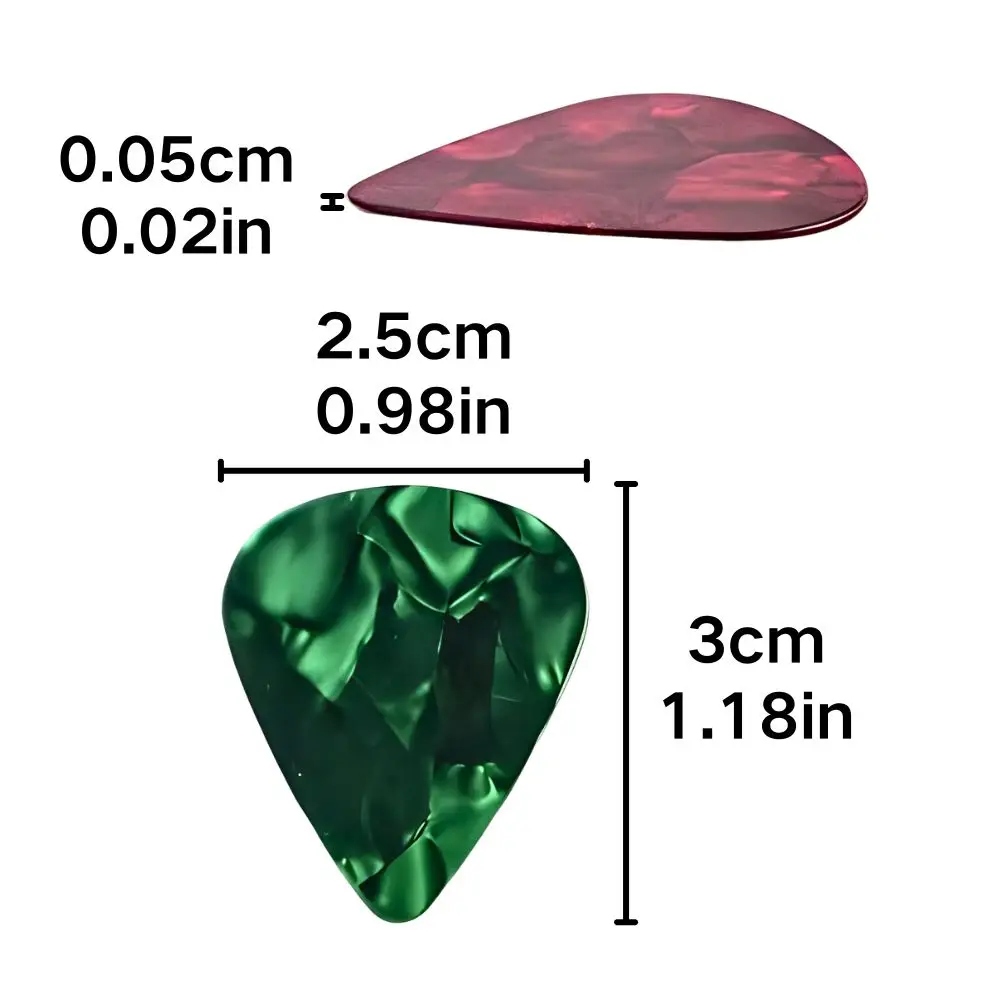 36pcs 0.5mm Random Color Celluloid Guitar Picks, Bulk Colorful Guitar Plectrums for Acoustic Electric Guitar, Bass, Ukulele, Musical Instrument Accessories YMY