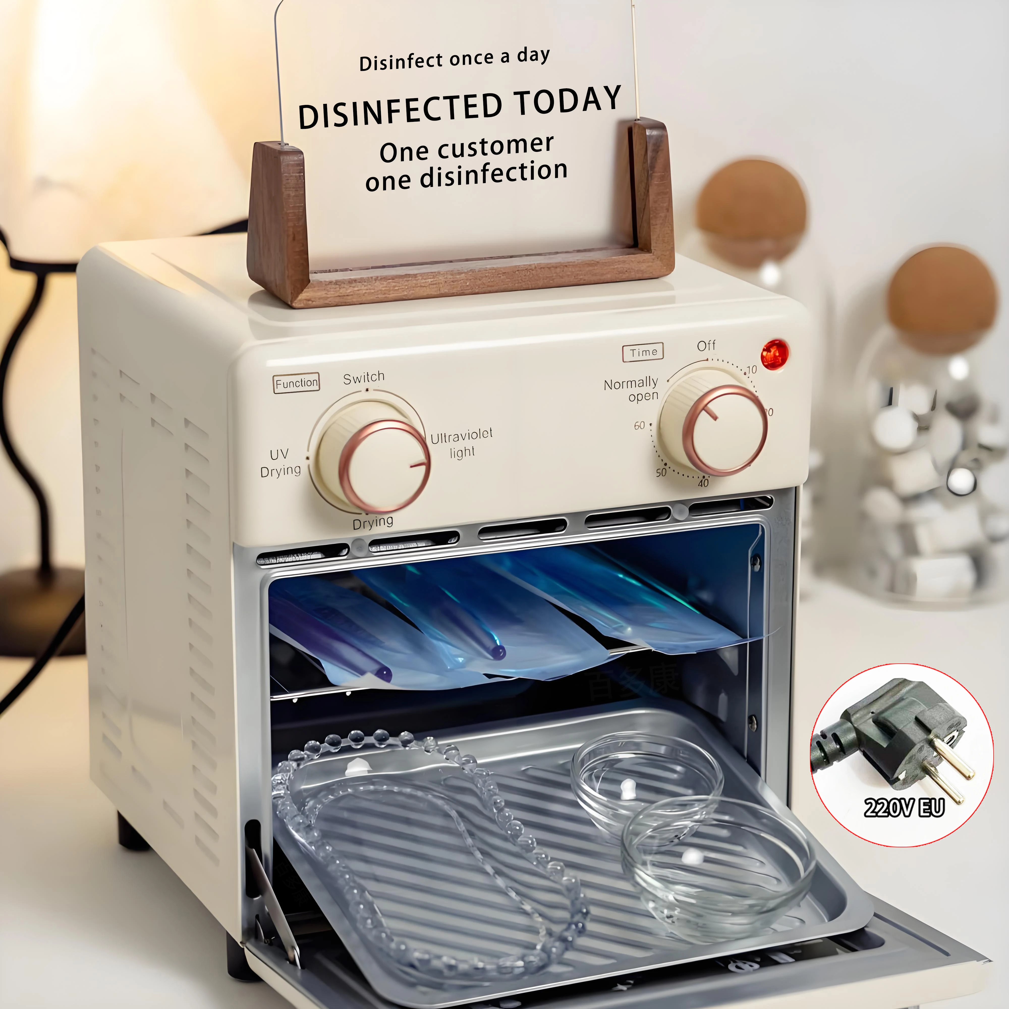 

UV Light Nail Tool Cleaning Machine - Dry Heat Cabinet, Manicure Tool Cleaner Cabinet, Barber Salon,Sterilizer for Esthetician,