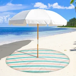 Kolorowe paski Geometryczna mata na parasol plażowy 8 cm Otwór Zatrzaski Mikrofibra Szybki letni suchy ręcznik plażowy Odporna na piasek mata do jogi