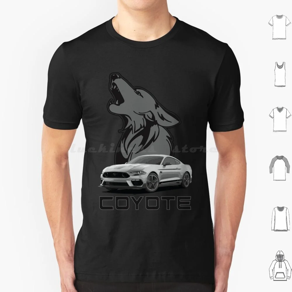 Coyote Mach 1 Gt 5.0L V8 T Shirt Cotton Men Women Diy Print F150 Gt Cars Muscle Car Gt500 Gt350R Classic Car Street Car Sports