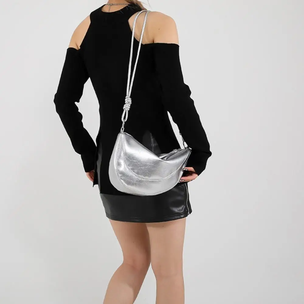 Bolso de sillín Retro de cuero PU, bolso cruzado de diseño de moda de estilo coreano, bolso de hombro de Color sólido, bolso versátil para albóndigas al aire libre