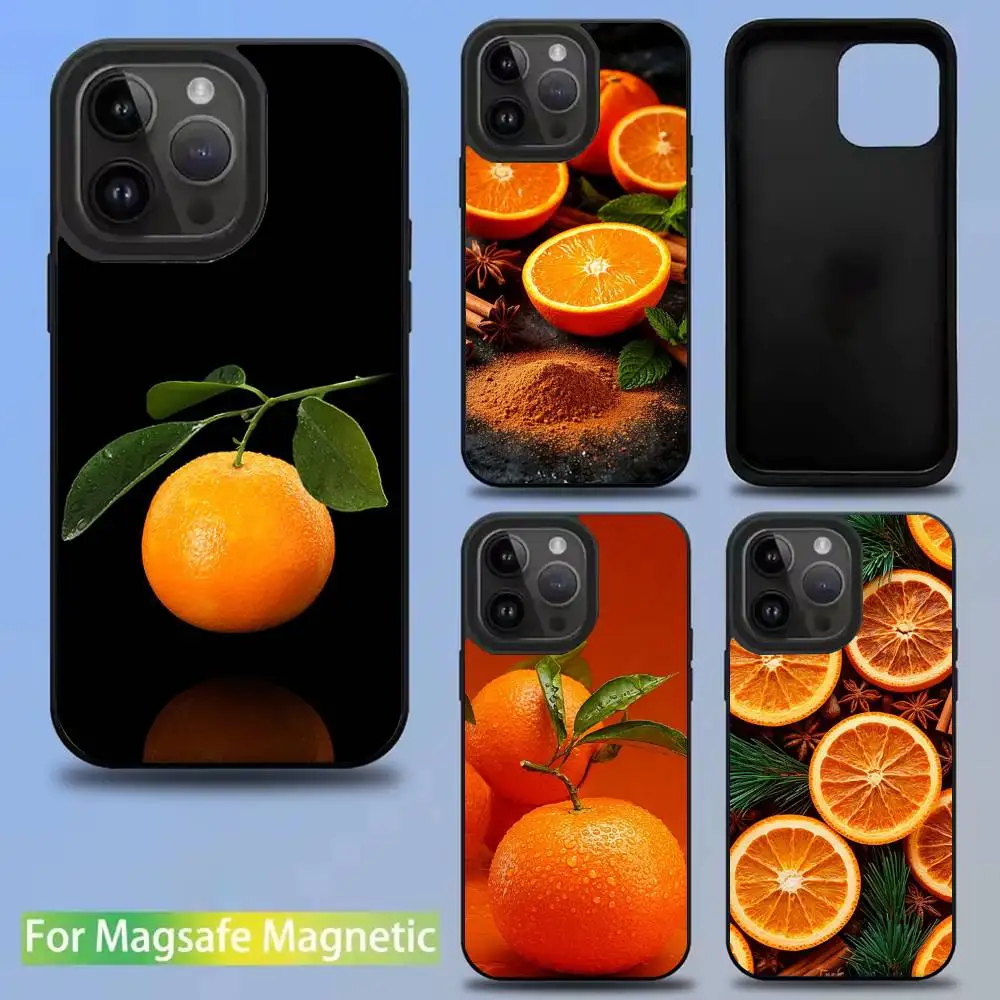 

Креативный модный чехол для телефона с оранжевыми фруктами для iPhone 17,16,15,14,13,12,11, Pro, Max, Plus, Mini, SE4, E Magnetic для Magsafe Wireless
