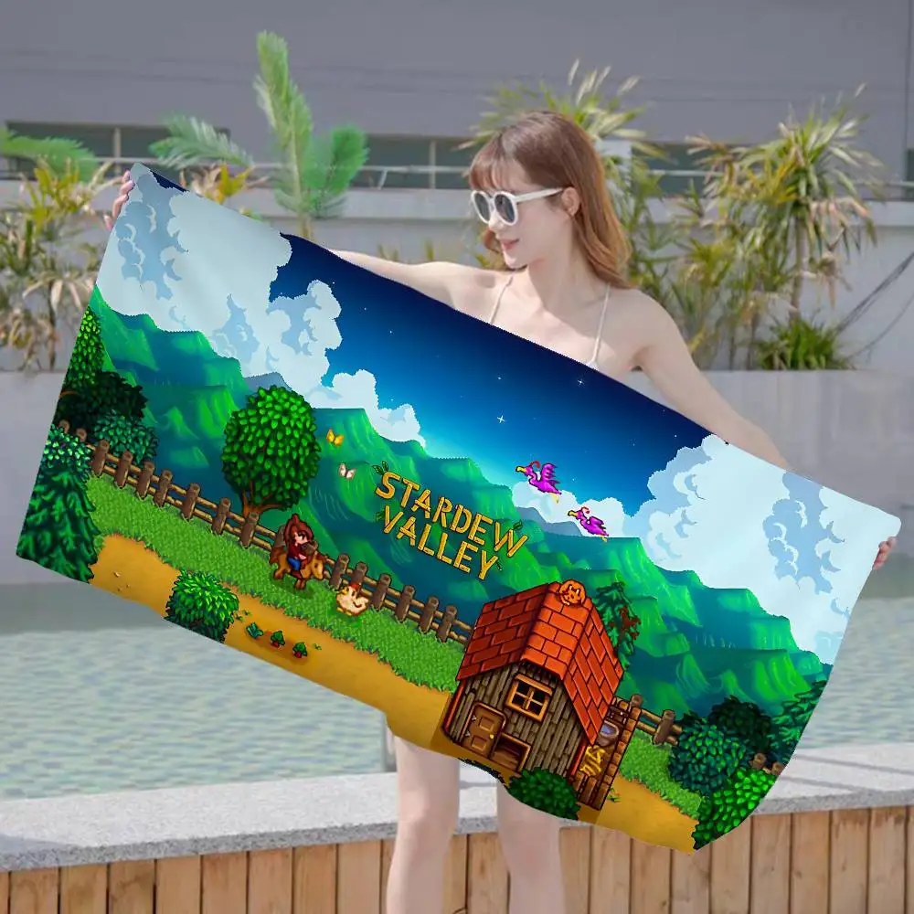 Stardew Valley game Bath Towel Microfiber Soft Water Absorbing Breathable For Girl Kids Decorative Cartoon Beach Towel