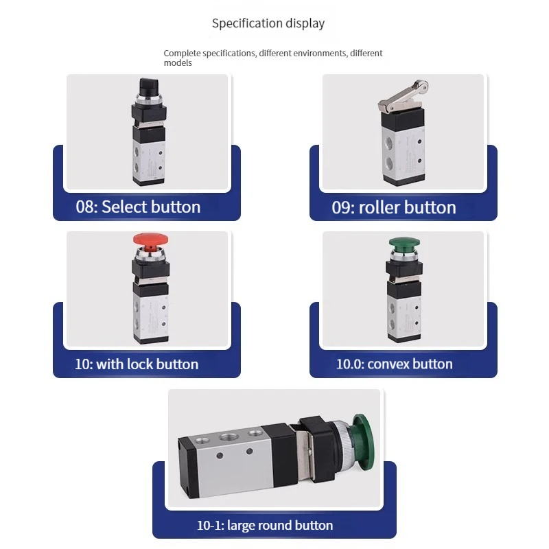 Pneumatic valve manual valve roller button control valve mechanical valve two-way three-way MV -32 -08 -09 -10 -10 A