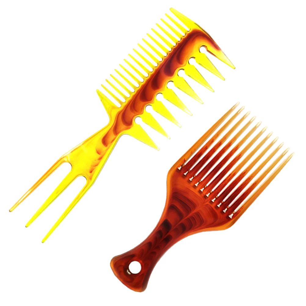 

2Pcs Wide Hairbrush Rake Comb Smooth Polished Teeth Scalp Massager Detangling Styling Tool for Long Thick Tangled Hair