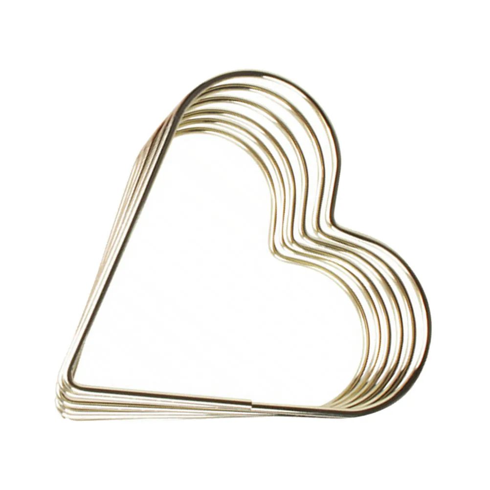 

1Pcs Heart Shaped Golden Metal Bookend Book Organizer Desktop Stand for Books Files Simple Bookends Book Stoppers