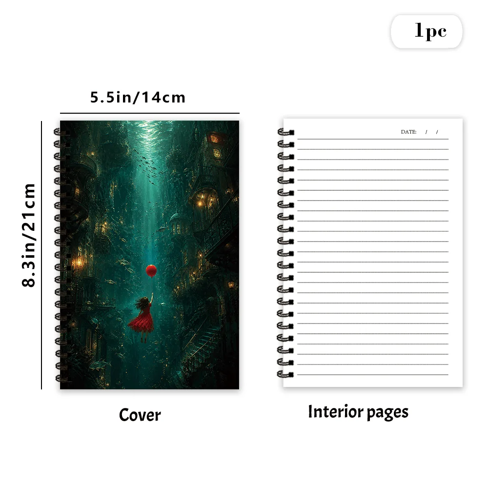 Dark Fairy Tale Style  Notebook 1pc, Blank Lined Pages, Ideal Gift for Note-Taking, Inspiring for Everyone, Perfect for Students