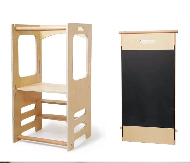 KIDS Wooden Montessori Learning Tower-Toddler Kitchen & Bathroom Helper Unisex Educational Furniture