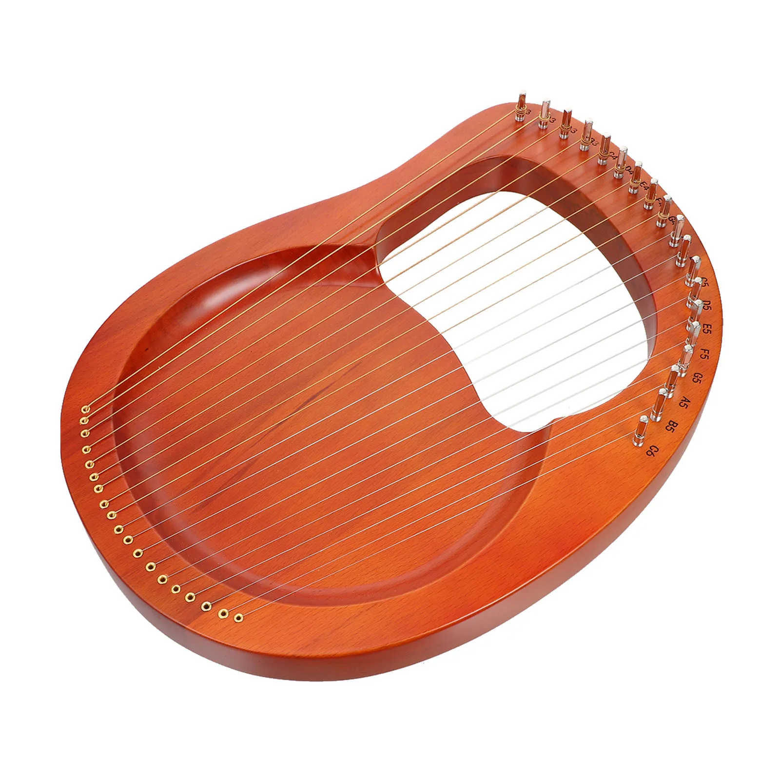 

1Set Pocket Lyre Harp 19 String Wood Body Handheld Harp Compact Portable Musical Instrument with Extra Strings