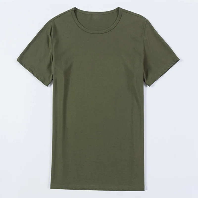 summer new factory price direct direct absorbent breathable leisure pure cotton round leader green men's short-sleeved T-shirt