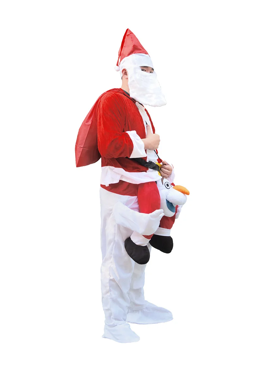 JYZCOS Christmas Santa Claus Cosplay Costume Adult Red Santa Claus Role Play Outfits Festival Celebration Party Dress