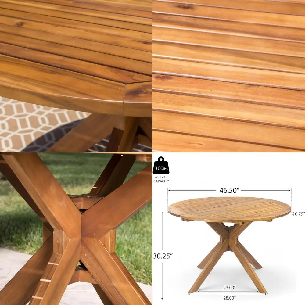 

Круглый обеденный стол из акации от Christopher Knight Home, отделка под тик