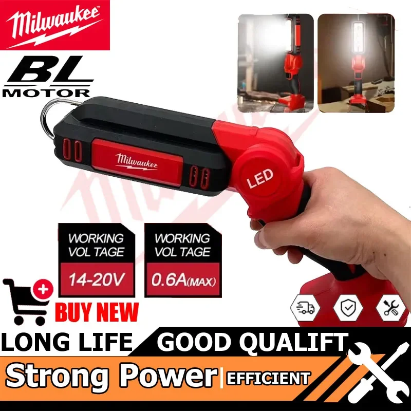 

Milwaukee светодиодный рабочий светильник, супер яркий, 90 градусов, клипса на светильник, литиевая батарея, 20 В, M18, прожектор, наружное освещение, кемпинг