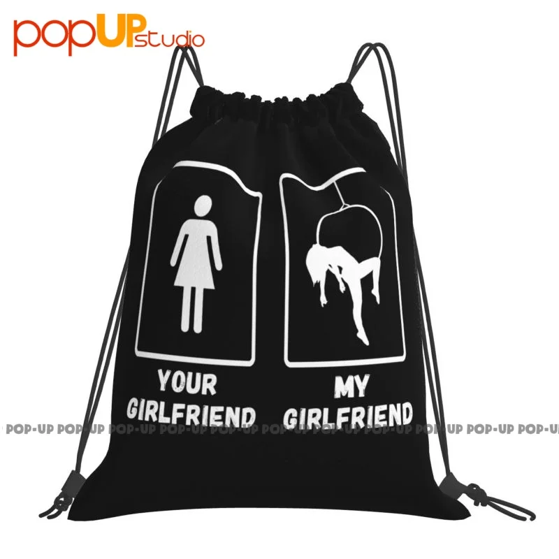 Aerial Hoop Your Girlfriend Hanging Aerialist Aerial Silk Circus Aerial Lyra Drawstring Bags Gym Bag School Art Print