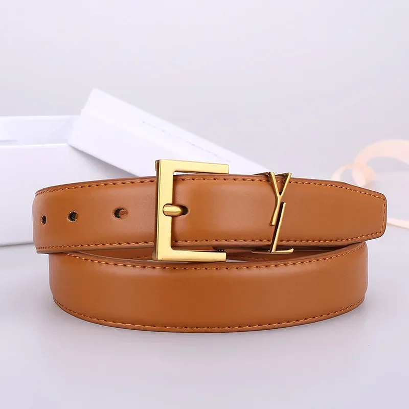 

2024 Stylish Women's Genuine Leather Belt for Jeans and Dresses with Double Sided Decoration Luxury Famous Designer Brand Belts