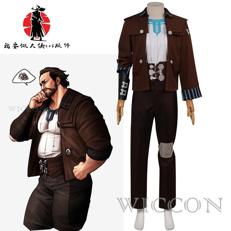 BGame Arcane Vander Cosplay Costume Uniform Outfits Halloween Suit Jacket Shirt Pants Full Set for Men Carnival Suit Roleplay‌